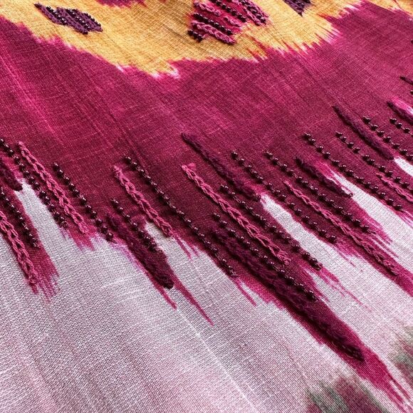 Ralph Lauren Collection Spring 2022 Darya Ikat Embellished Linen Voile Dress - Picture 7 of 16